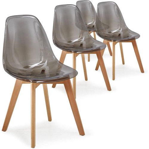 Lot de 4 chaises scandinaves Larry plexi Fumé - 3S. x Home - Modalova