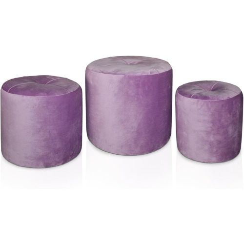 Set de 3 poufs Salsa Velours Violet - 3S. x Home - Modalova