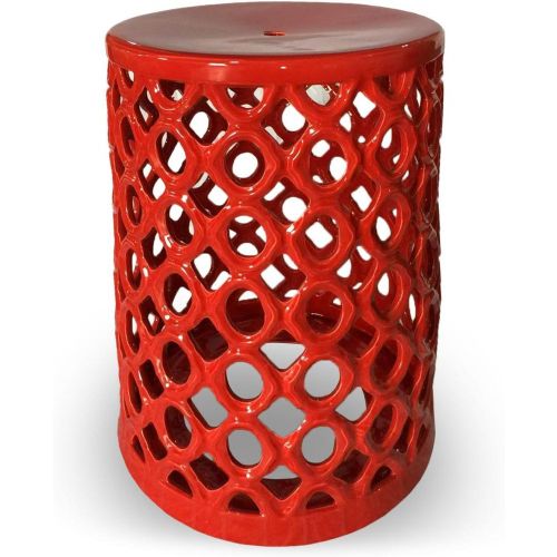 Pouf en céramique Shyshou Rouge - 3S. x Home - Modalova