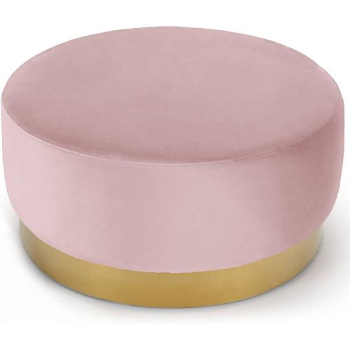 Pouf Rond Daisy Velours Pied Or - 3S. x Home - Modalova