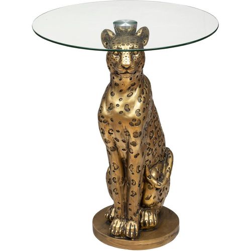 Table à café D40cm Leopard en résine & verre trempé - 3S. x Home - Modalova