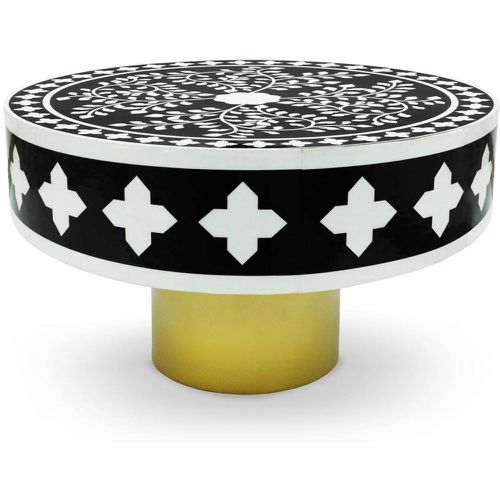 Table basse ronde style arty Viliana Motif végétal et et pied - 3S. x Home - Modalova