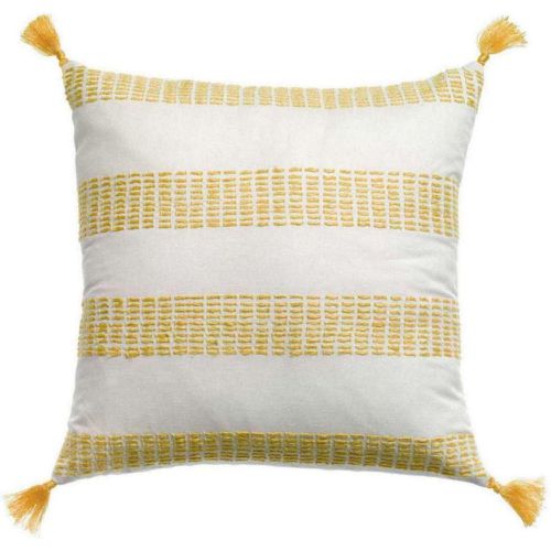 Coussin Rayures en Coton Jaune - 3S. x Home - Modalova