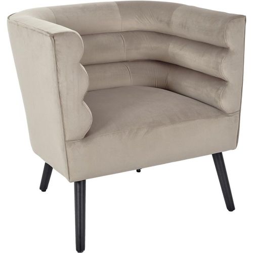 Fauteuil AMELIA Velours Taupe - 3S. x Home - Modalova