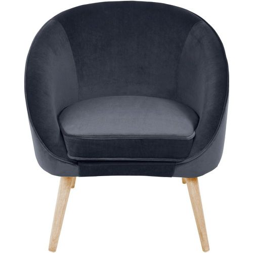 Fauteuil En Velours Foncé VELVET - 3S. x Home - Modalova