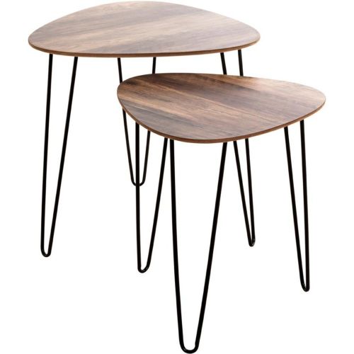 Lot de 2 tables d'appoint en métal laqué - 3S. x Home - Modalova