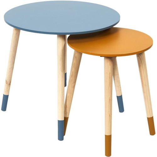 Lot de 2 Tables Gigogne Bicolore Bleu - 3S. x Home - Modalova