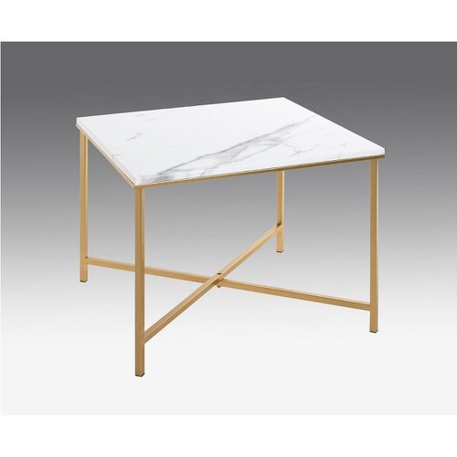 Table d'appoint en acier et plateau décor marbre - 3S. x Home - Modalova
