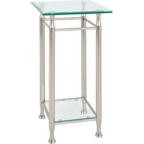 Table d'appoint en acier plateau verre trempé transparent - 3S. x Home - Modalova