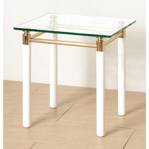 Table d'appoint carré blanche plateau verre trempé 10 mm - 3S. x Home - Modalova