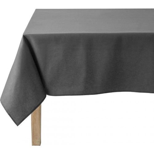 Nappe ronde unie en coton, traitée Teflon, Made in France, CAMBRAI, gris uni - Coucke - Modalova