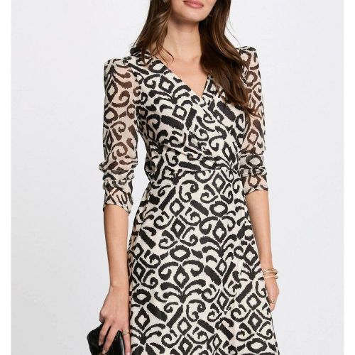Robe midi trapèze imprimée - Morgan - Modalova