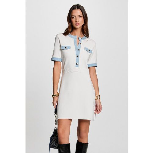 ROBE TRICOT COL ROND BIMATIERE - Morgan - Modalova
