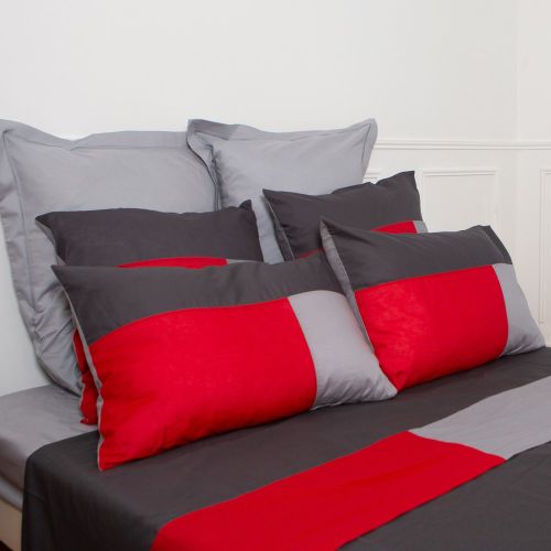 Drap plat en coton TRIO - Rouge - 3S. x Collection (Nos Imprimés) - Modalova