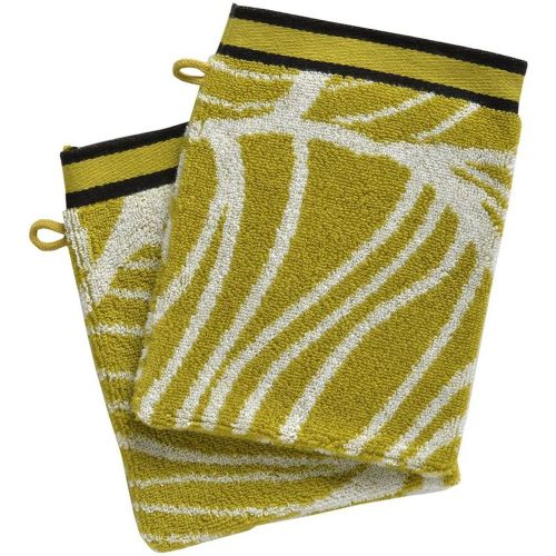 Lot de 2 Gants de toilette coton éponge motifs feuilles EUCALYPTUS - Becquet - Modalova