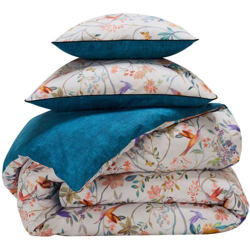 Housse de couette en percale imprimé fleurs et oiseaux COLIBRI - Becquet - Modalova