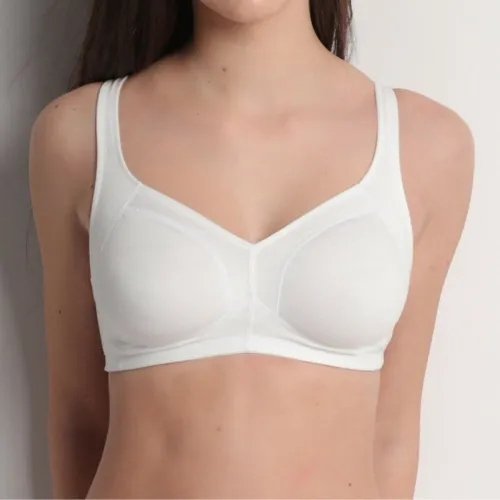 Soutien-gorge en coton sans armatures blanc - Jolidon - Modalova