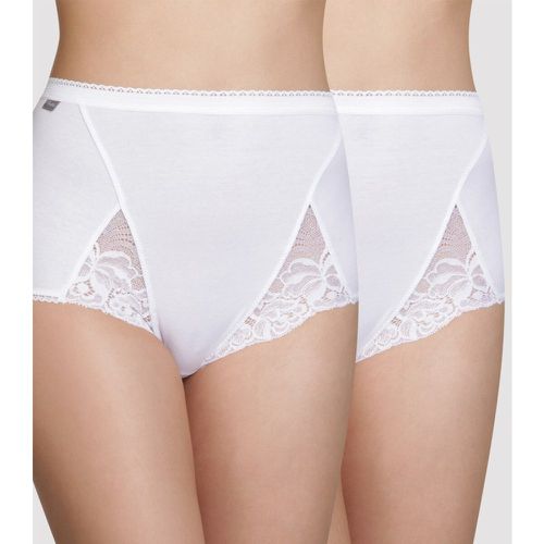 Lot de deux culottes taille haute coton blanches - Coton Stretch - Playtex - Modalova