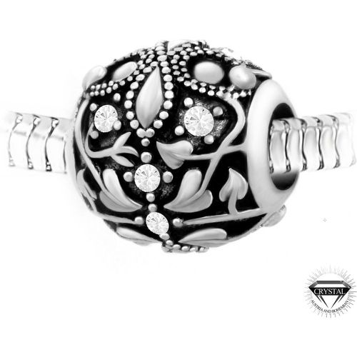 Charm perle ornemental orné de cristaux et acier par SC Crystal - So Charm Bijoux - Modalova
