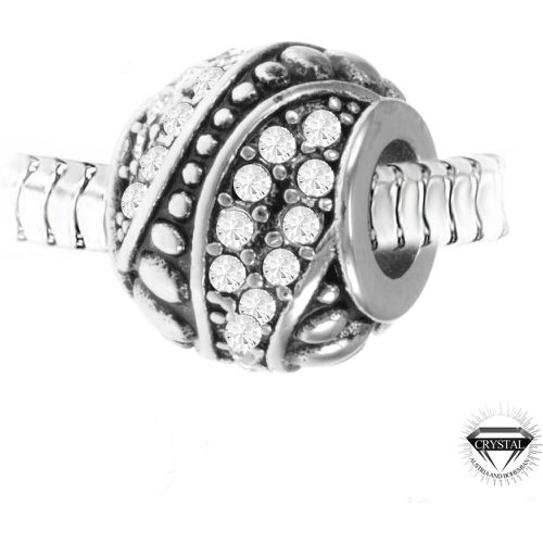 Charm Acier perle orné de cristaux de Bohème par SC Crystal - So Charm Bijoux - Modalova