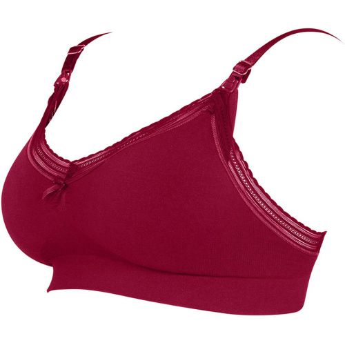 Brassiere de grossesse et d'allaitement sans armatures - rouge en viscose - Cache Coeur - Modalova
