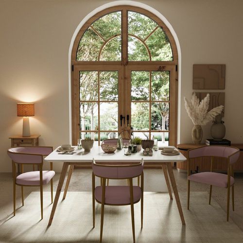 Chaise de salle à manger design en velours Aurore pâle - POTIRON PARIS - Modalova