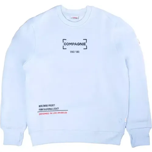 SWEAT COL ROND BRODERIE 2 bleu ciel - Compagnie de Californie - Modalova