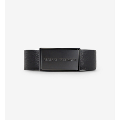 Ceinture réversible en cuir avec boucle en métal chromé - Armani Exchange - Modalova