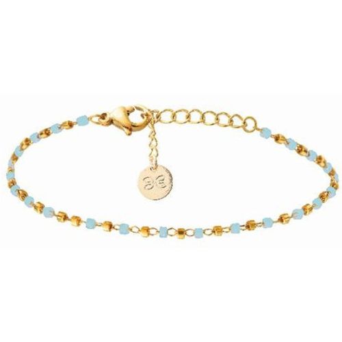 Bracelet Naturelle Acier 1 Rang Et Perles Miyuki Turquoises - Clyda Bijoux - Modalova