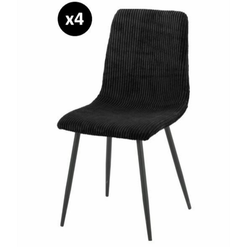 Lot de 4 Chaises Bobby Noir - 3S. x Home - Modalova