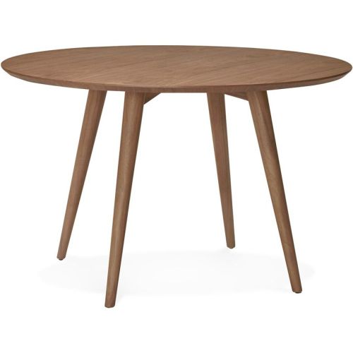 Table à dîner ronde 'SWEDY' en bois Noyer style scandinave - ALTEREGO - Modalova