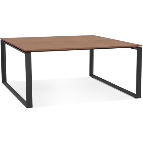 Table de réunion ou bureau bench 'BAKUS SQUARE' en bois finition Noyer et métal - ALTEREGO - Modalova