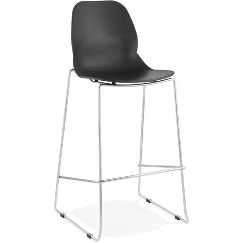 Tabouret de bar design empilable 'BERLIN' avec pied en métal chromé - ALTEREGO - Modalova