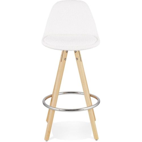 Tabouret snack mi-hauteur 'FLORENCE MINI' en tissu bouloché style scandinave - ALTEREGO - Modalova