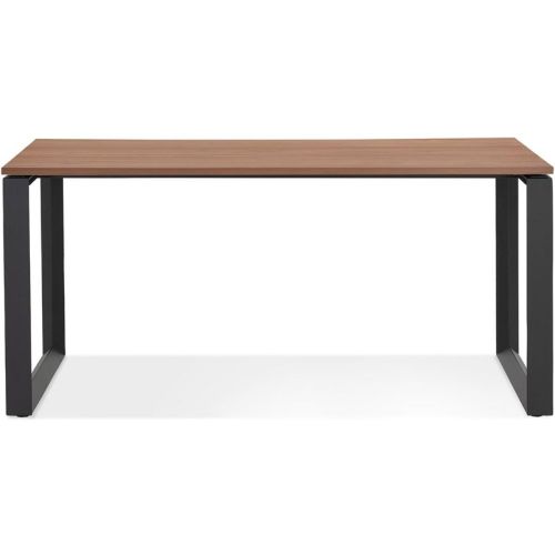 Bureau droit design 'BAKUS' en bois finition Noyer et métal - ALTEREGO - Modalova