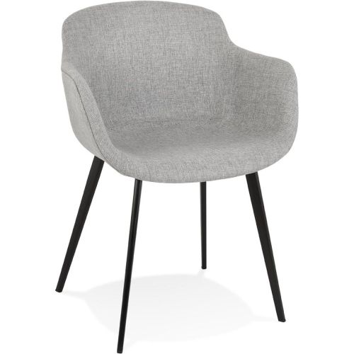 Chaise avec accoudoirs 'RIGA' en tissu clair - ALTEREGO - Modalova