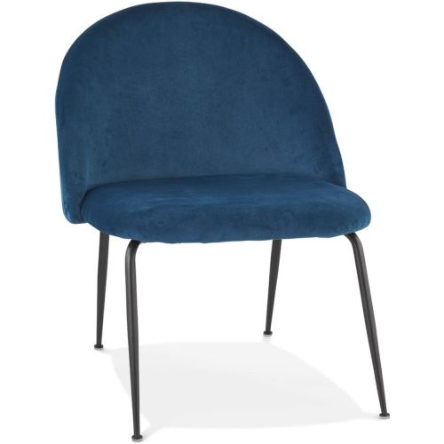 Fauteuil lounge 'MERMAID' en velours et pieds en métal noir - ALTEREGO - Modalova
