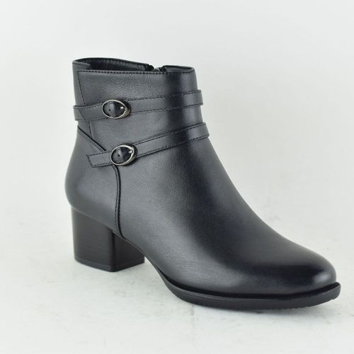 Bottines femme en cuir NOIR - Alenoa - Modalova