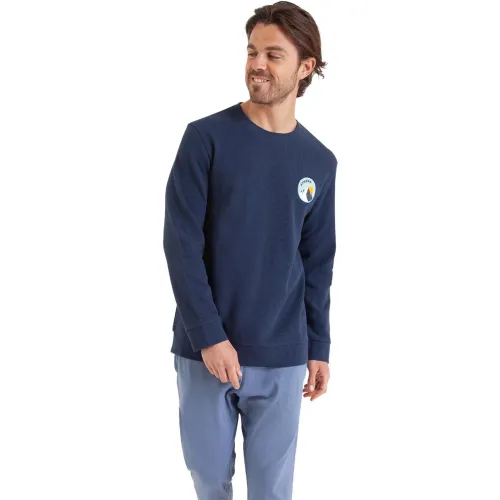 Pyjama long col rond Waffle en coton - Athena - Modalova