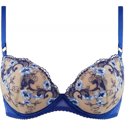 Soutien-gorge plongeant armatures Bleu Idylle A Giverny - Aubade - Modalova