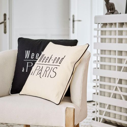 Coussin WEEK-END PARIS 40x40 noir - Becquet - Modalova