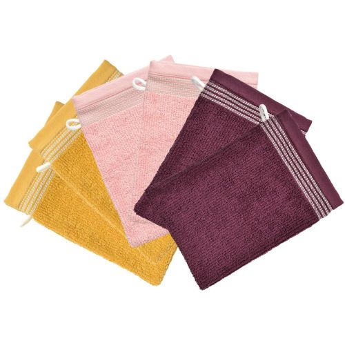Lot de 6 gants de toilette rose - Becquet - Modalova