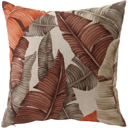 Housse de coussin coton imprimé feuilles CANNA terra - Becquet - Modalova