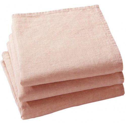 Serviette de table LINA rose en lin - Becquet - Modalova