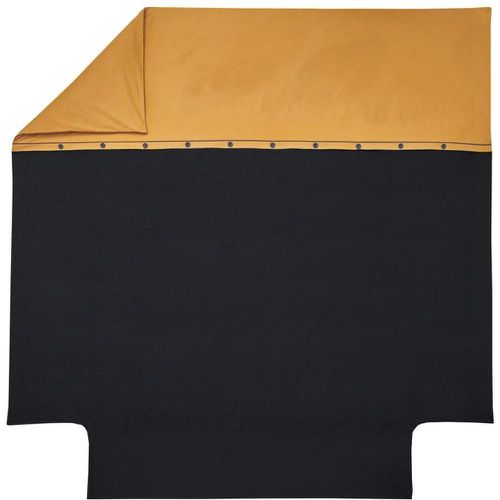 Housse de couette percale bio TANDEM Indigo - Blanc des Vosges - Modalova