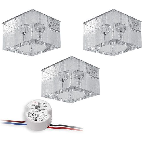 Set de Spots lumineux avec adaptateur secteur Métal Chrome Verre - Britop Lighting - Modalova