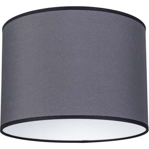 Abat-jour cylindrique E27 Tissu Anthracite avec passepoil - Britop Lighting - Modalova