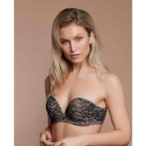 Soutien-gorge bandeau adhésif dos nu et décolleté plongeant à motif - Bye Bra - Modalova