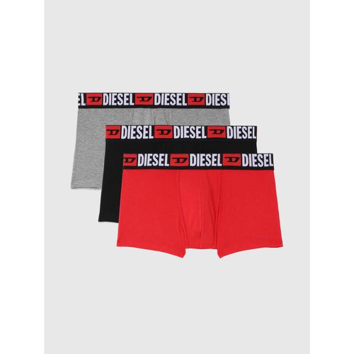 Pack de 3 boxers logotes ceinture elastique - / Gris / Rouge - Diesel Underwear - Modalova