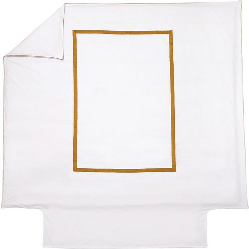 Housse de couette percale de coton mercerisée EGERIE Ambre - Blanc des Vosges - Modalova